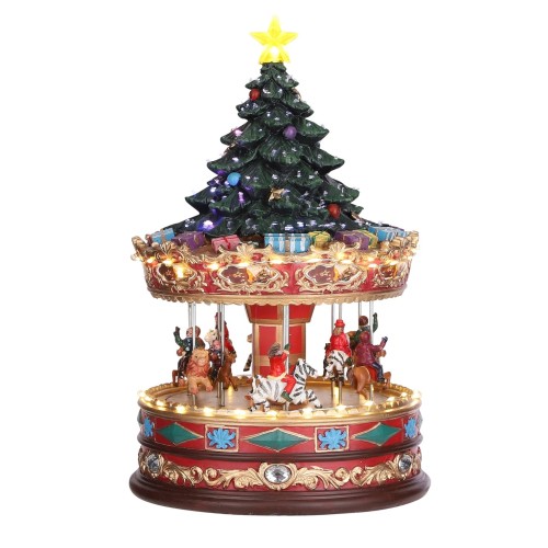Carousel with Christmas tree on top adapter included - l22xw