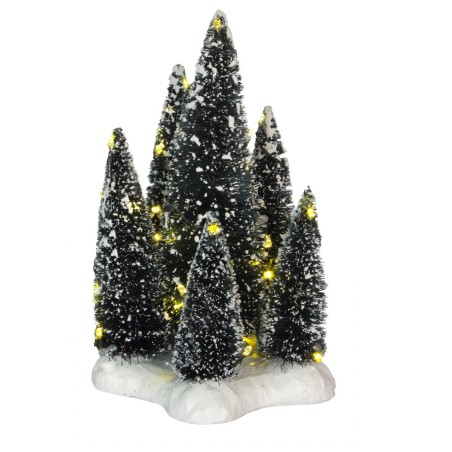 6 Trees on base with white light battery operated - l12xw12x